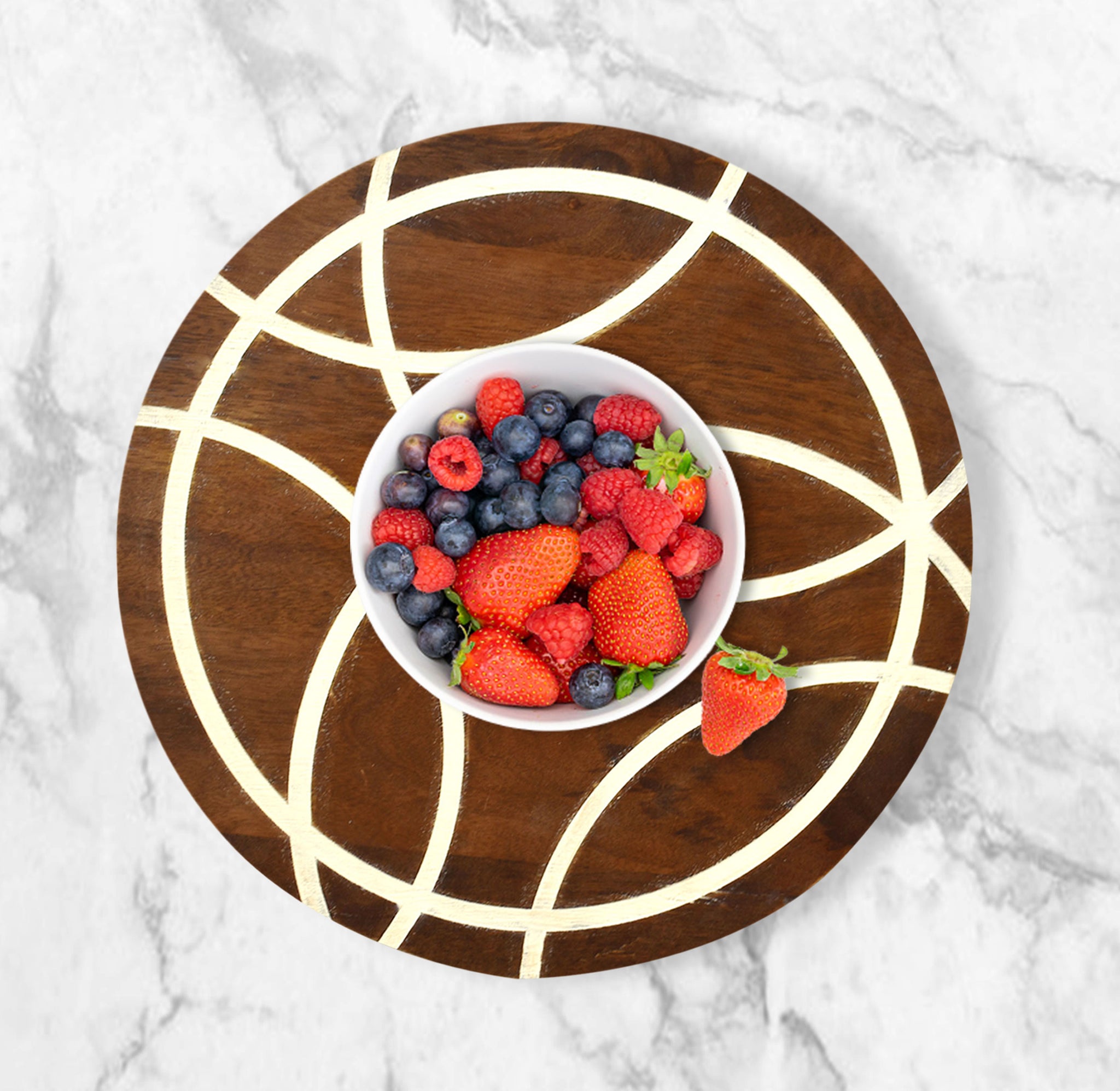 Wooden Engraved Lazy Susan - Abstract (GD1652)